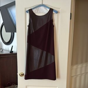 Elegant Brown and Burgundy Women's Dress